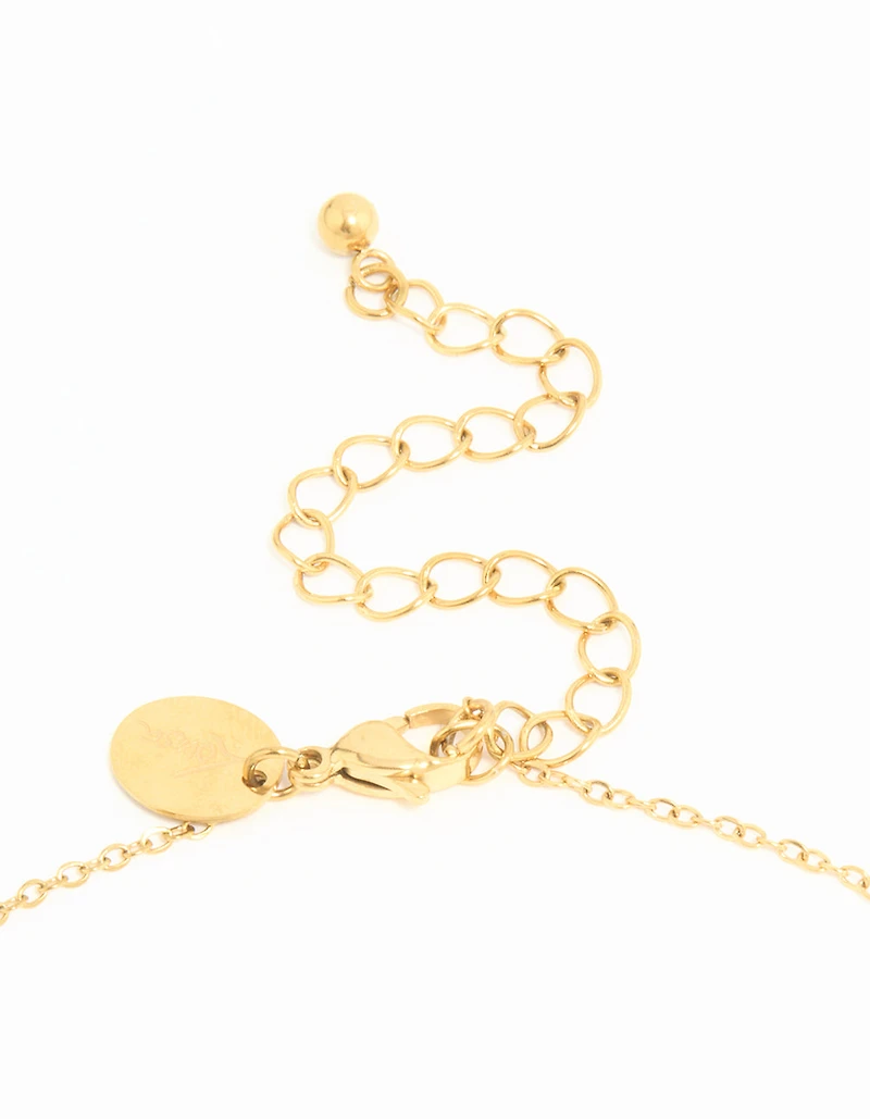 Waterproof Gold Plated Stainless Steel Petal Pendant Necklace