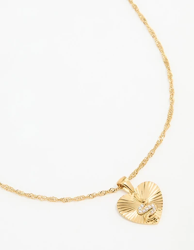Collier imperméable en acier inoxydable plaqué or en forme de cœur de serpent