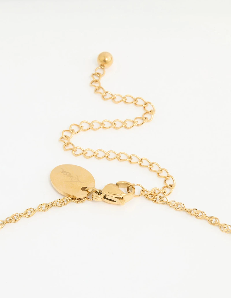 Waterproof Gold Plated Stainless Steel Snake Heart Necklace