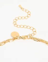 Waterproof Gold Plated Stainless Steel Evil Eye Layered Necklace