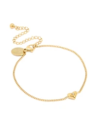 Waterproof Gold Plated Stainless Steel Dainty Heart Bracelet