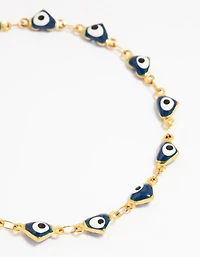 Waterproof Gold Plated Stainless Steel Evil Eye Bracelet