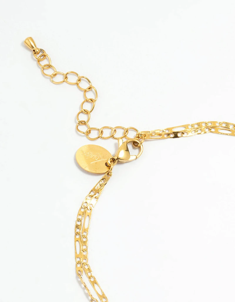 Waterproof Gold Plated Stainless Steel Layered Anklet