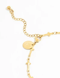 Waterproof Gold Plated Stainless Steel Cross Anklet