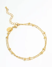 Waterproof Gold Plated Stainless Steel Ball Anklet