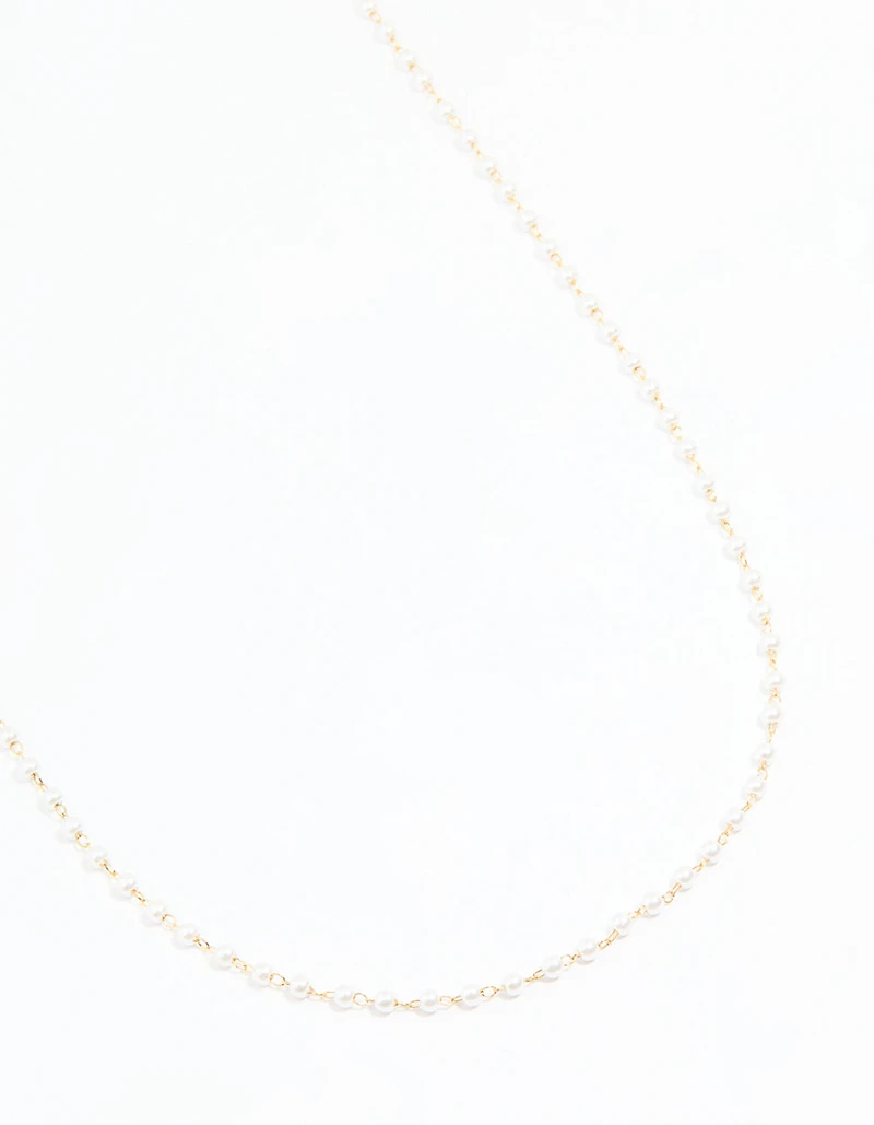 Waterproof Gold Plated Stainless Steel Pearl Waist Chain