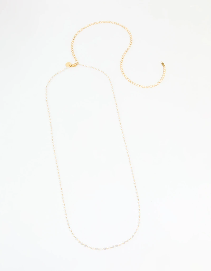 Waterproof Gold Plated Stainless Steel Pearl Waist Chain
