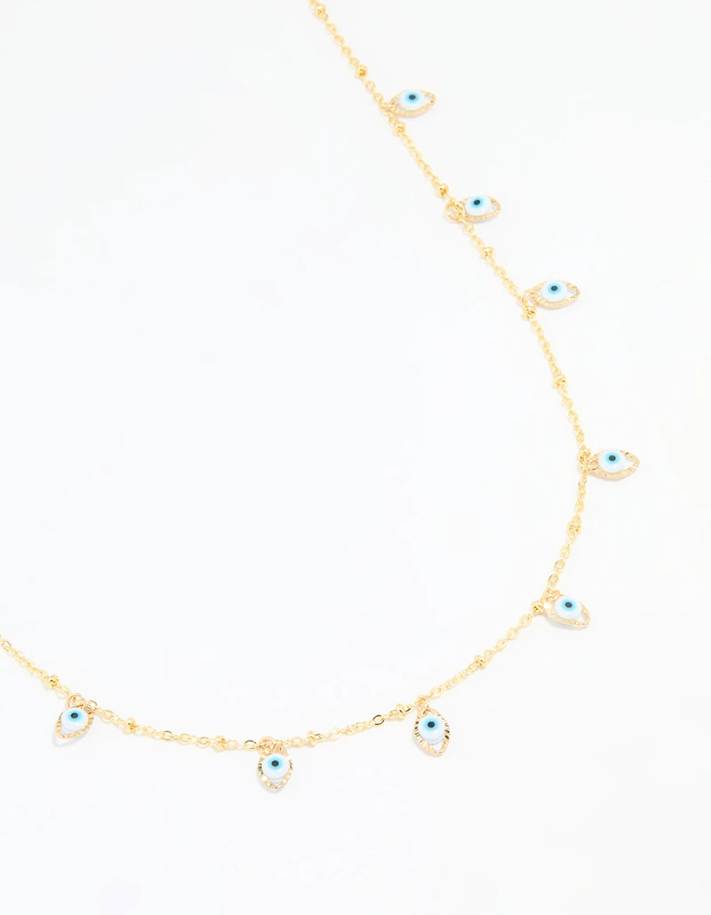 Chaîne imperméable plaquée or en acier inoxydable plaqué Evil Eye
