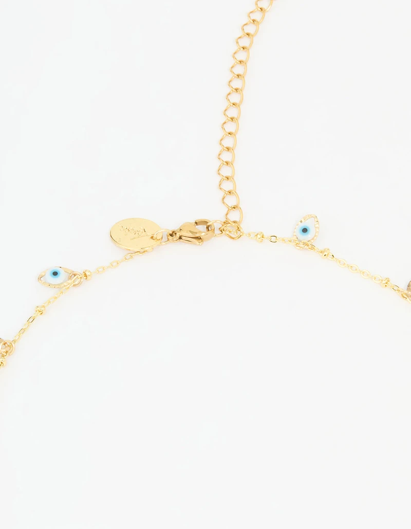 Waterproof Gold Plated Stainless Steel Evil Eye Waist Chain