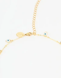 Waterproof Gold Plated Stainless Steel Evil Eye Waist Chain
