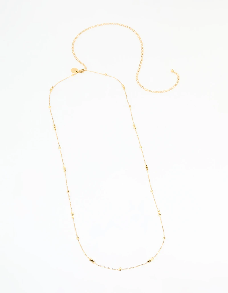 Waterproof Gold Plated Stainless Steel Beaded Waist Chain