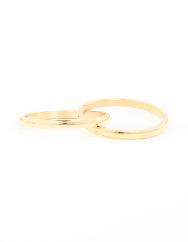 Waterproof Gold Plated Stainless Steel Intertwined Stacked Ring