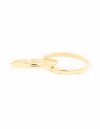 Waterproof Gold Plated Stainless Steel Intertwined Stacked Ring