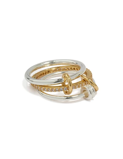 Gold & Silver Plated Rondell Stacked Ring
