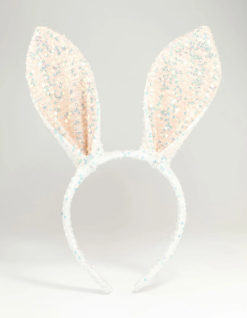 Kids Sequin Fabric Bunny Ears Headband