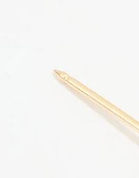 14K Solid Yellow Gold 3MM Cubic Zirconia Piercing Stud