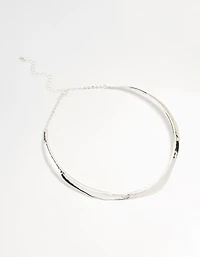 Silver Thin Choker Necklace