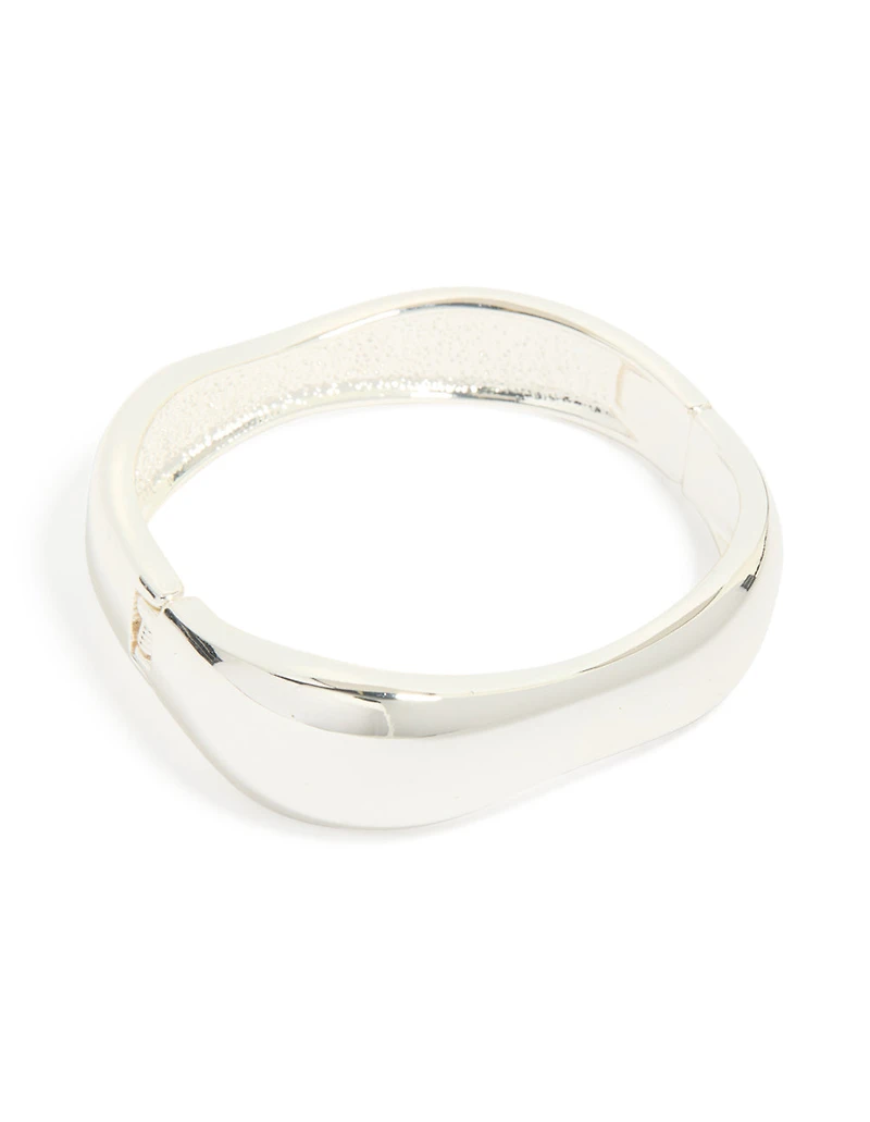 Silver Thin Wrist Hinged Bangle