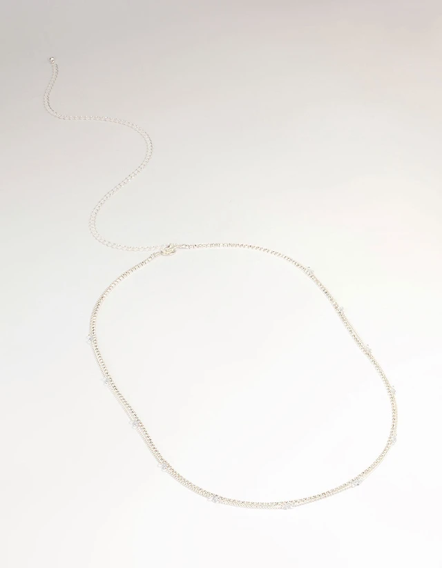 Silver Diamante Cupchain Waist Chain
