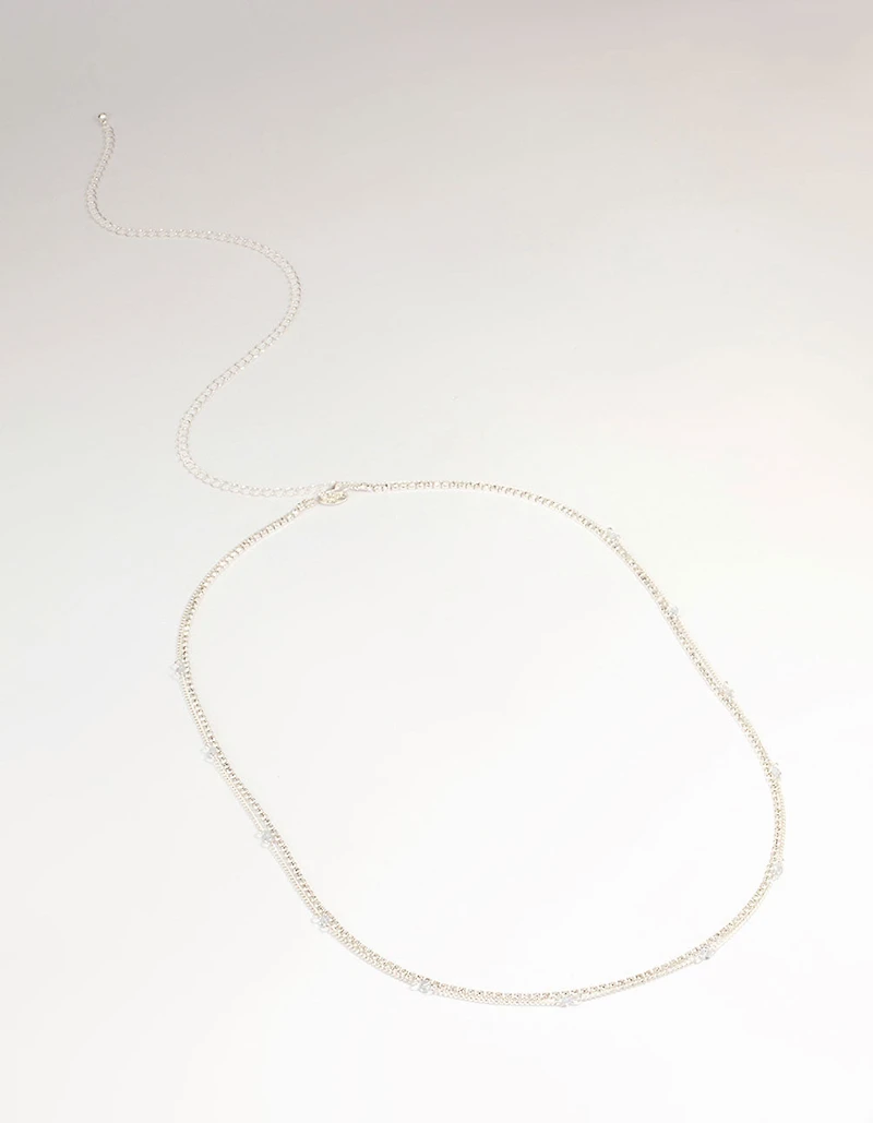 Silver Diamante Cupchain Waist Chain