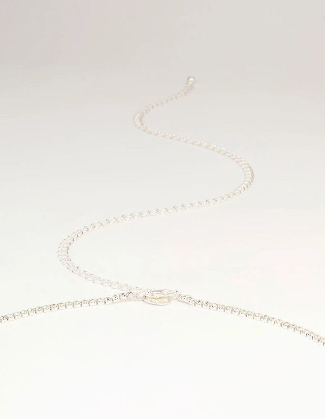 Silver Diamante Cupchain Waist Chain