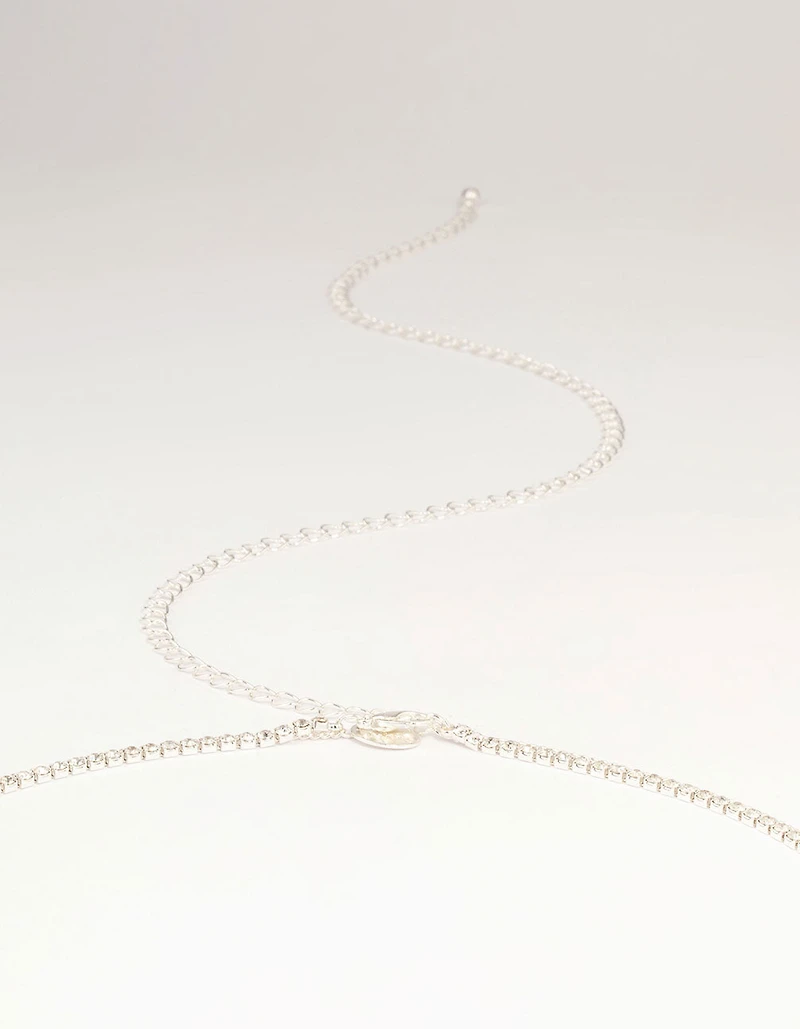 Silver Diamante Cupchain Waist Chain