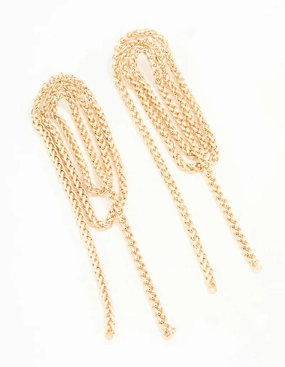 Gold Rope Drop Earrings