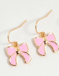 Kids Gold Bow & Bee Drop Earrings 3-Pack