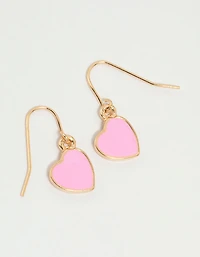 Kids Gold Toadstool Heart Drop Earrings 3-Pack