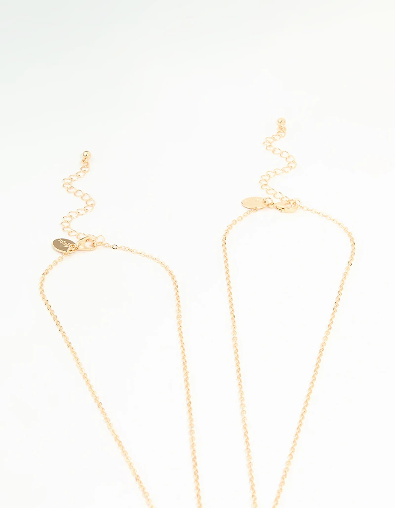 Colliers pendentifs BFF Gold Wing Heart BFF pour enfants, paquet de 2
