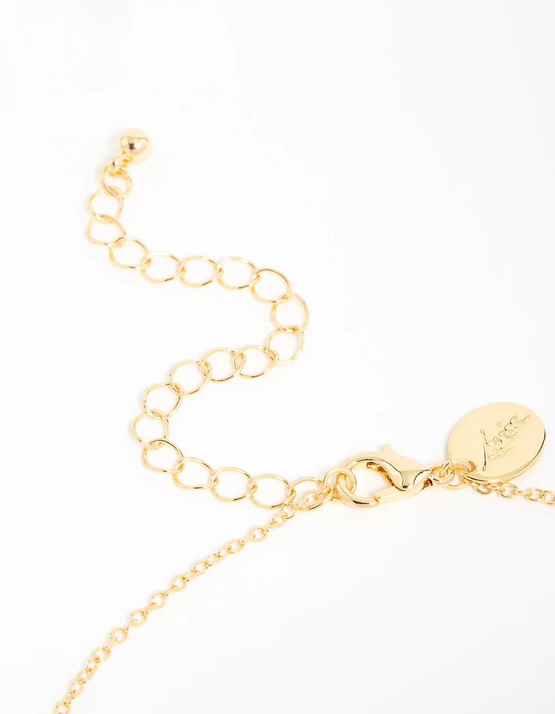 Gold Plated Cubic Zirconia Cross Y-Necklace