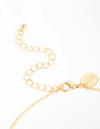 Gold Plated Cubic Zirconia Cross Y-Necklace