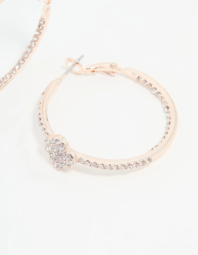 Boucles d’oreilles en pavé de fleurs en or-rose Diamante