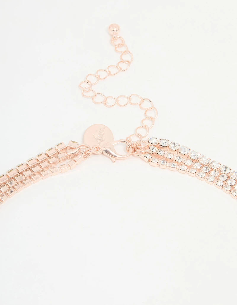 Rose Gold Butterfly Layered Necklace