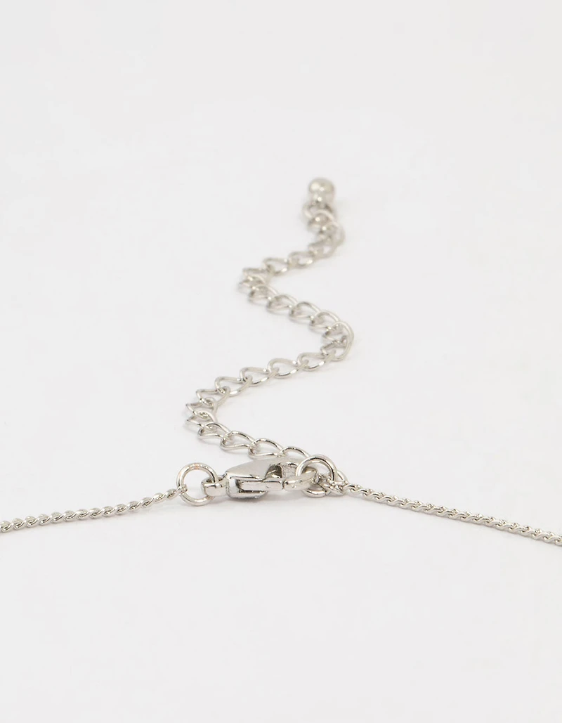 Silver Bow Twirl Pendant Necklace