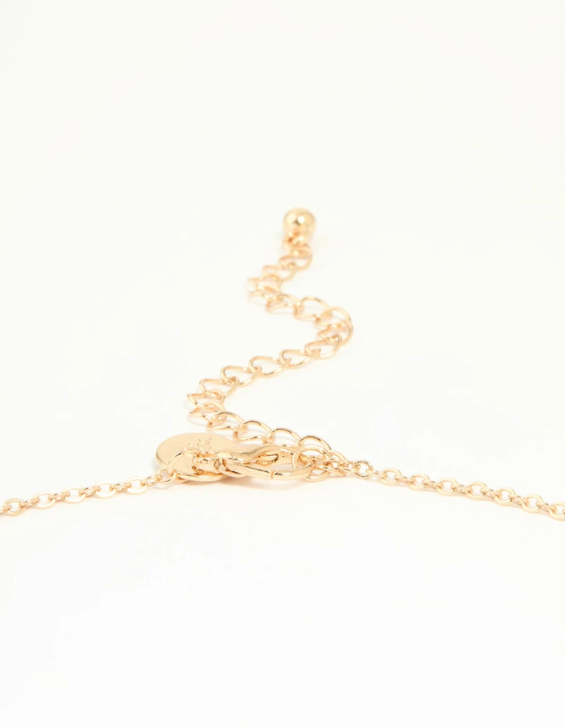 Gold Cubic Zirconia Flower Coin Pendant Necklace