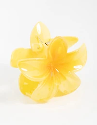 Yellow Frangpani Hair Claw Clip