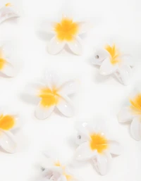 Yellow Frangipani Mini Hair Clips 20-Pack