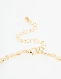 Gold Plated Evil Eye & Heart Charm Necklace