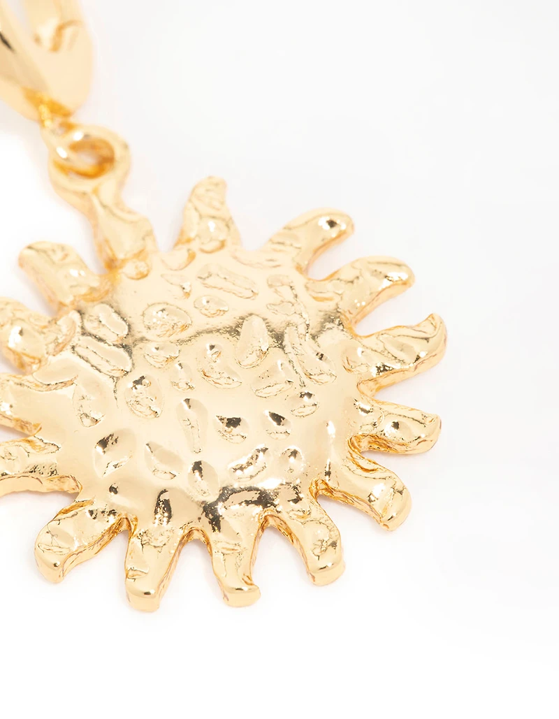 Gold Plated  Molten Sun Charm