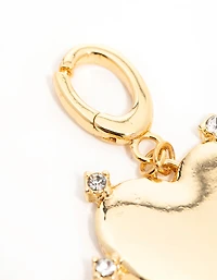 Gold Plated  Cubic Zirconia Outer Heart Charm