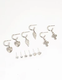 Silver Grunge Earrings 6-Pack