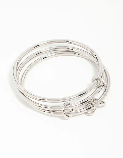 Silver Rondell Layered Bangle
