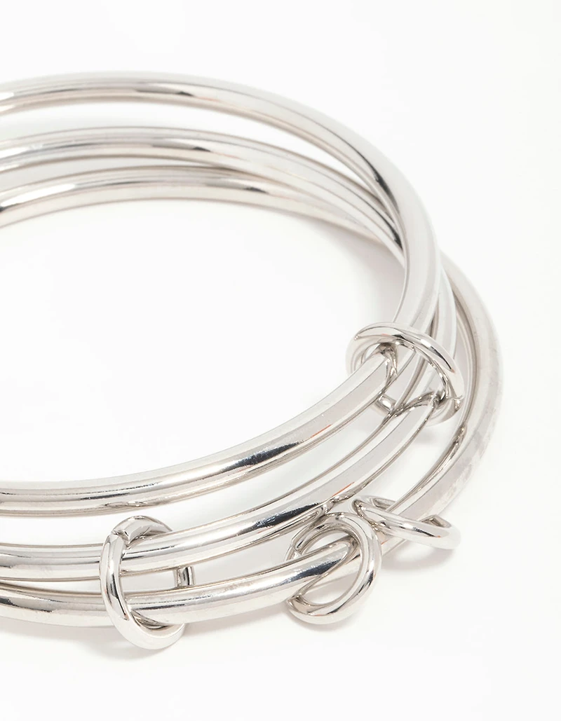Silver Rondell Layered Bangle