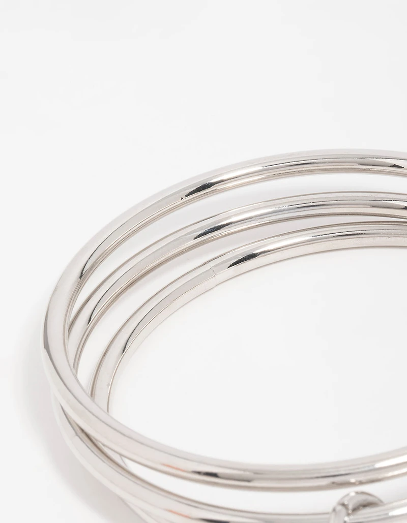 Silver Rondell Layered Bangle