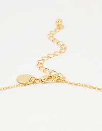 Gold Plated Brass Cubic Zirconia Flower Pendant Necklace