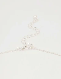 Silver Plated Brass Cubic Zirconia Pavé Bow Pendant Necklace