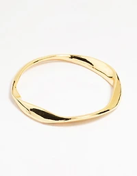 Gold Plated Brass Statement Wavy Bangle