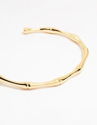 Gold Plated Brass Bamboo Open Wrist Cuff
