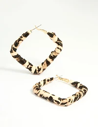 Gold Leopard Print Hoop Earrings